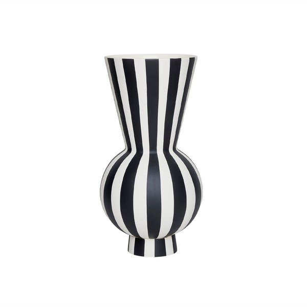 Vază albă/neagră din gresie lucrată manual (înălțime 28 cm) Toppu – OYOY Living Design