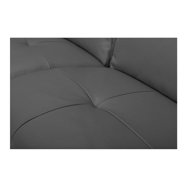 Canapea din piele cu 2 locuri Furnhouse Viktor, lățime 217 cm, gri-image-3