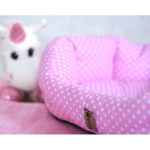 Pătuț pentru animale de companie, roz, din bumbac, 65x50 cm Pinky - Petsy-image-2
