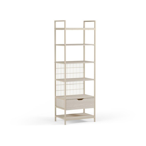 Bibliotecă crem din oțel 60x179,5x40 cm Amara – Marckeric-image-3