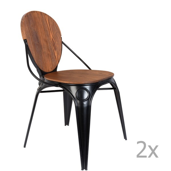 Set 2 scaune Zuiver Louix, negru