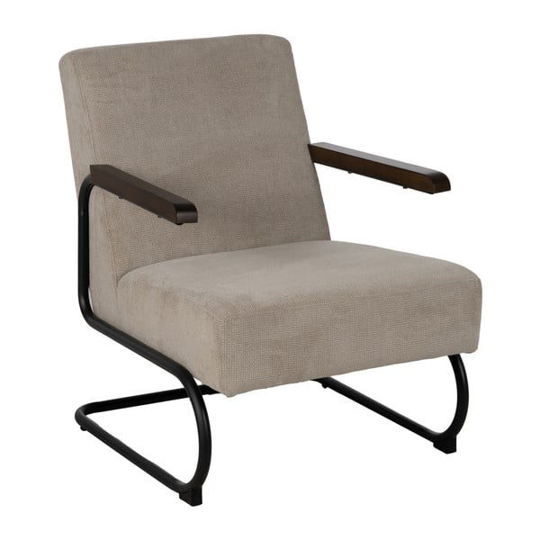 Fotoliu taupe cu tapițerie din chenille Industra – Ixia