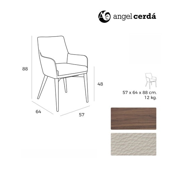  Scaun tapițat Ángel Cerdá Yadira, alb-image-3