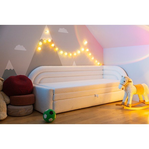 Canapea crem extensibilă/cu spațiu de depozitare cu tapițerie din țesătură bouclé cu colț pe partea stângă 223 cm Fabillo – ELTAP-image-3