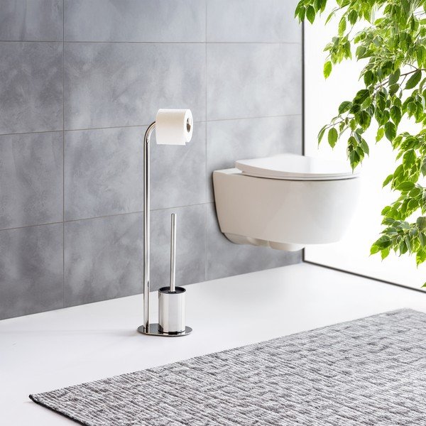 Suport pentru hârtie igienică argintiu lucios din oțel inoxidabil Levante – Wenko-image-1