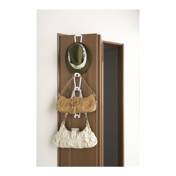 Cuier pentru genți cu 6 cârlige YAMAZAKI Kanazawa, alb-image-3