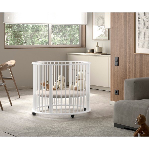 Țarc pentru copii alb din lemn de fag 90x90 cm Dino – Vipack-image-1