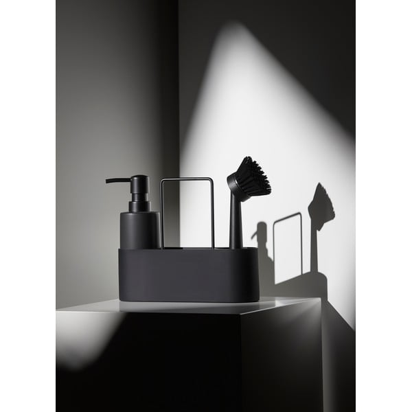 Suport pentru accesorii de spălat negru din plastic/din silicon Singles – Zone-image-2