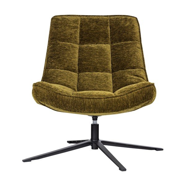 Fotoliu verde pivotant cu tapițerie din chenille Maudi – WOOOD-image-2