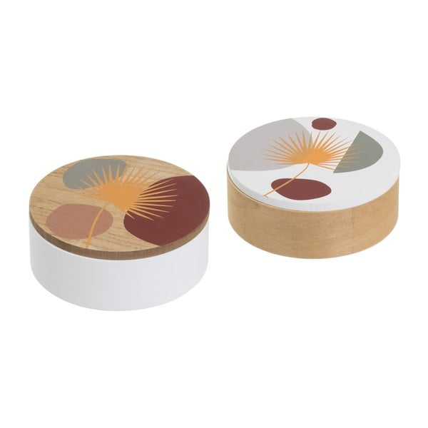 Cutii de depozitare 2 buc. cu capac, decorative ø 17x6,5 cm – Casa Selección