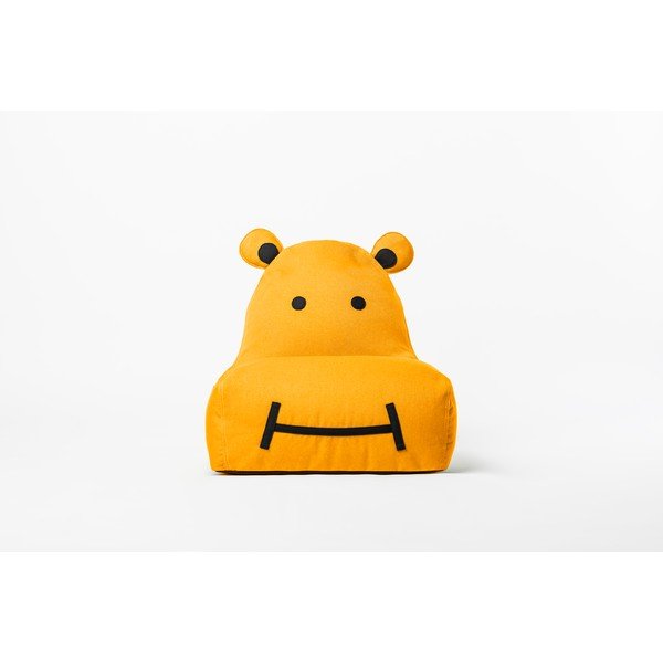 Fotoliu sac pentru copii The Brooklyn Kids Hippo, galben muștar-image-1