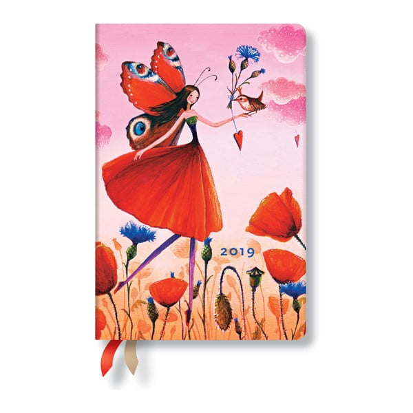 Agendă pentru anul 2019 Paperblanks Poppy Field Horizontal, 9,5 x 14 cm