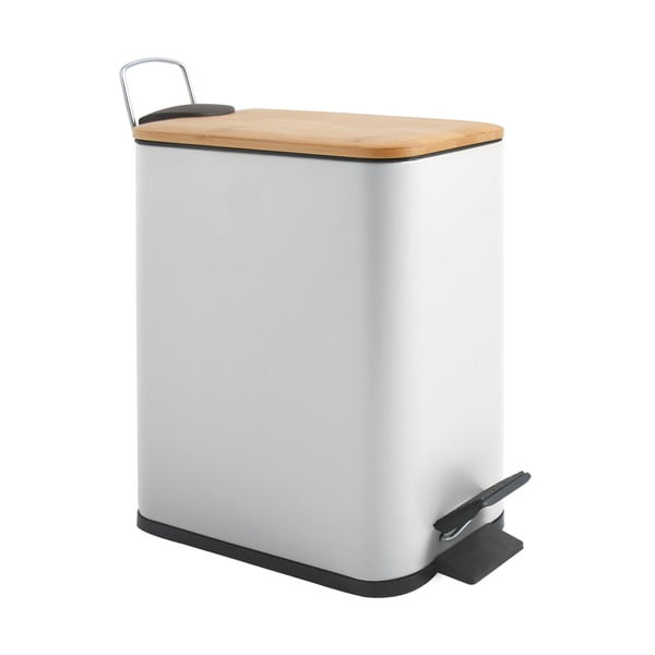 Coș de gunoi alb cu pedală din oțel 5 l   Erik – Spirella