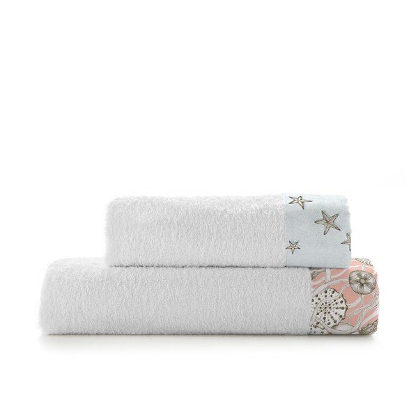 Set 2 prosoape din bumbac Happy Friday Basic Coral Reef-image-2