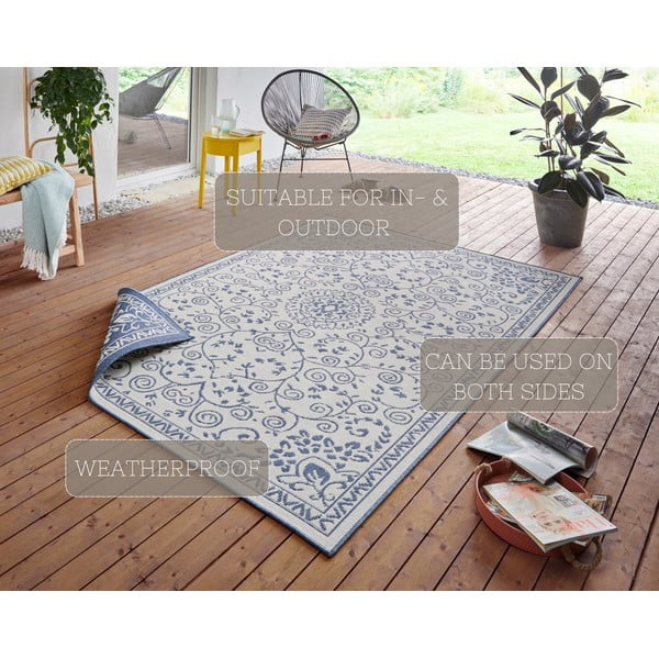 Covor adecvat pentru exterior NORTHRUGS Leyte, 120 x 170 cm, albastru-crem-image-4