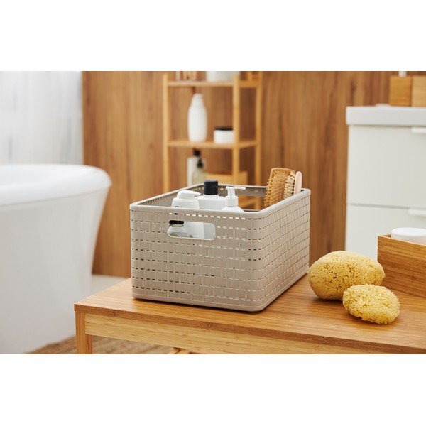 Coș de depozitare bej din plastic reciclat Country - Rotho-image-2