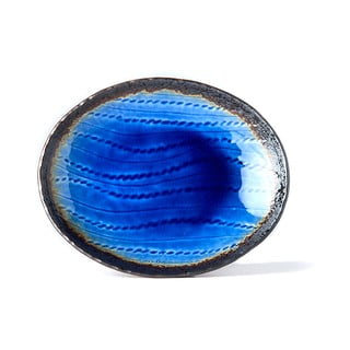 Farfurie ovală din ceramică MIJ Cobalt, 24 x 20 cm, albastru