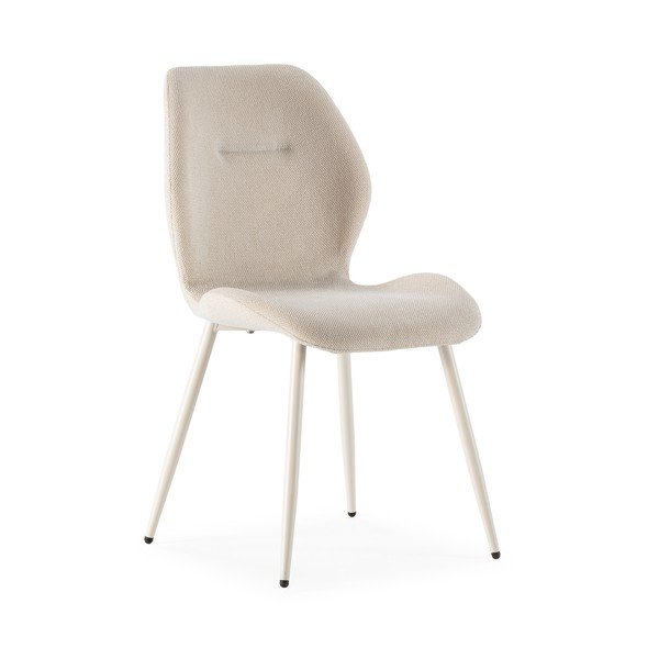 Scaune de dining crem 4 buc. tapițate Ansu – Marckeric