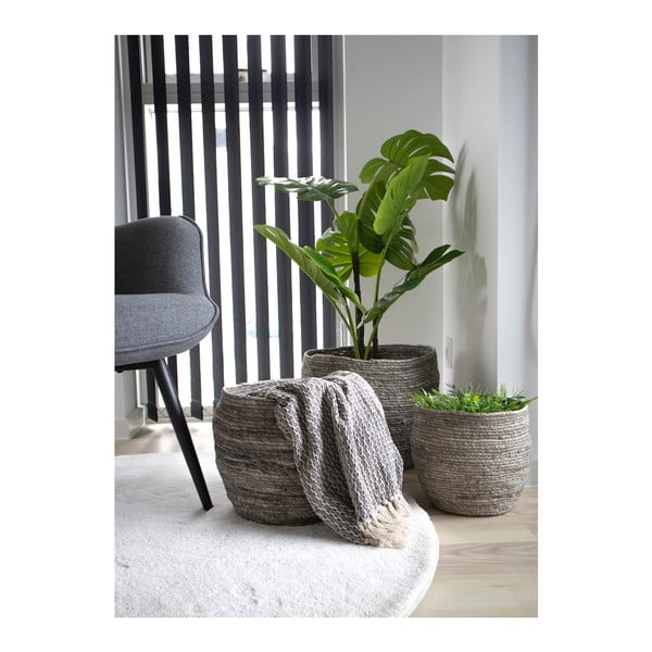 Set 3 coșuri din frunze de porumb House Nordic Tivoli-image-1