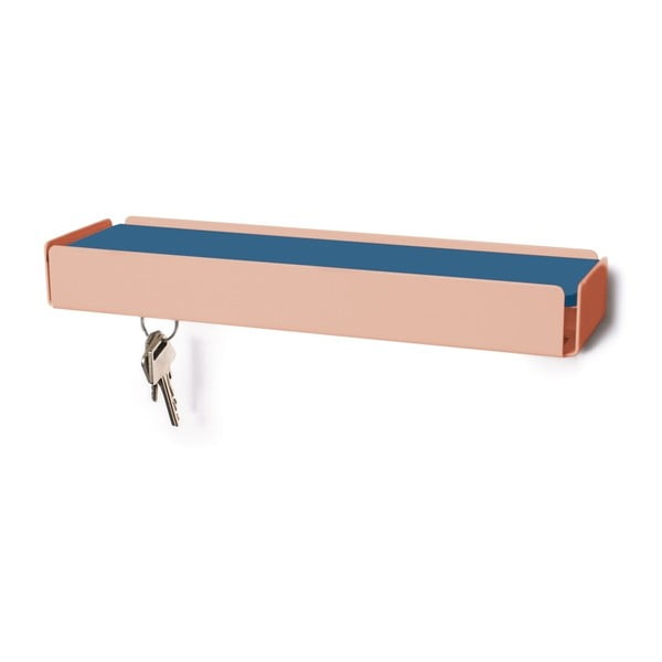Suport pentru chei roz pal cu raft albastru Slawinski Key Box