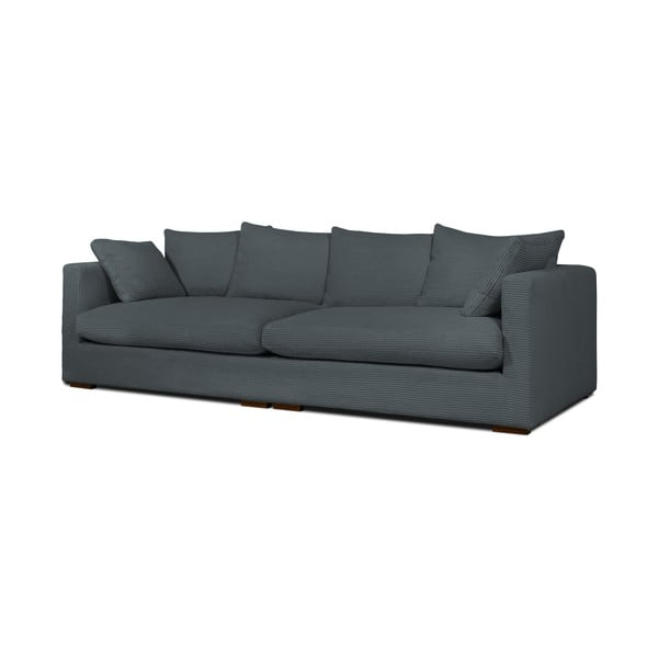 Canapea gri cu tapițerie din catifea reiată  266 cm Comfy – Scandic-image-2