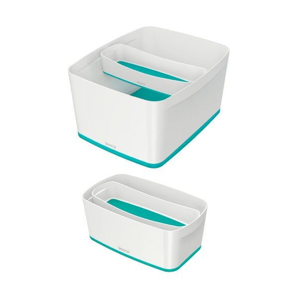 Organizator de birou din plastic alb-turcoaz MyBox - Leitz-image-3