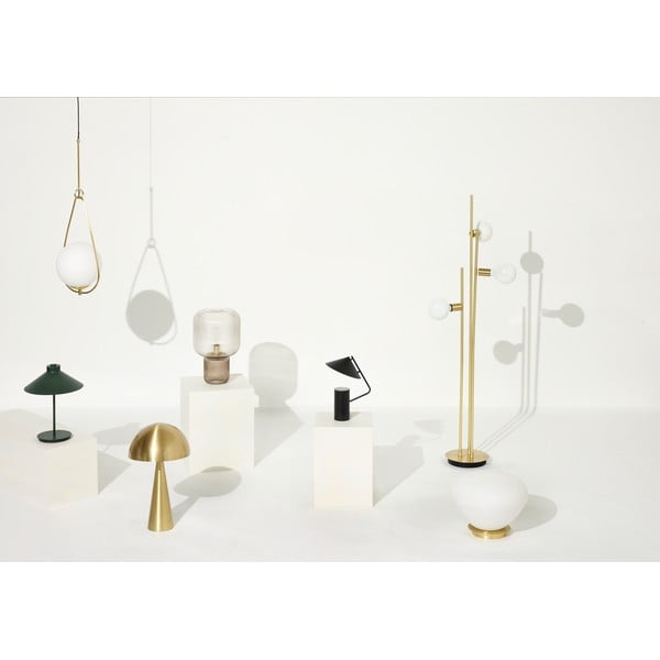 Veioză maro cu abajur din sticlă (înălțime 42 cm) Pirum – Hübsch-image-3