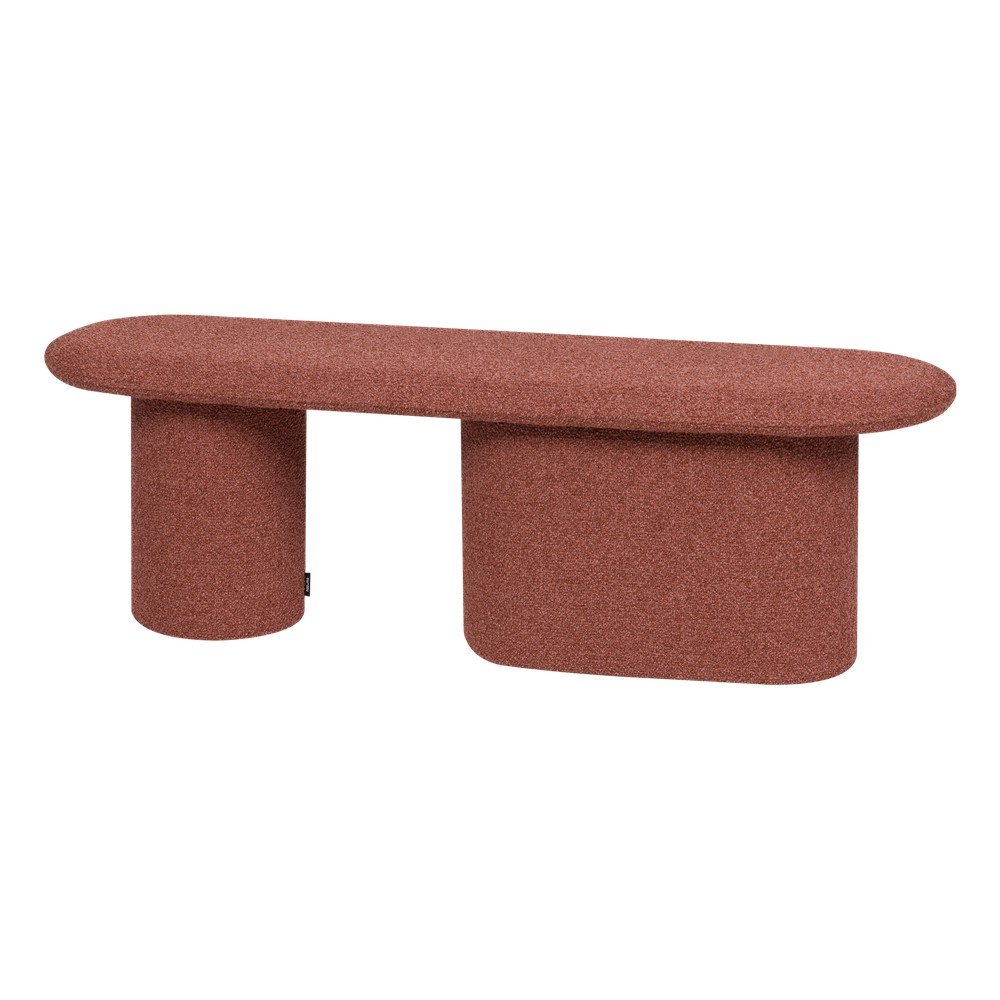 Bancă cărămizie capitonată cu tapițerie din țesătură bouclé Rull – noo.ma