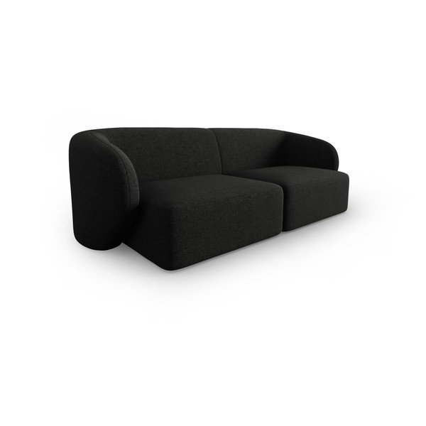 Canapea neagră cu tapițerie din chenille 188 cm Paolo – Milo Casa-image-2