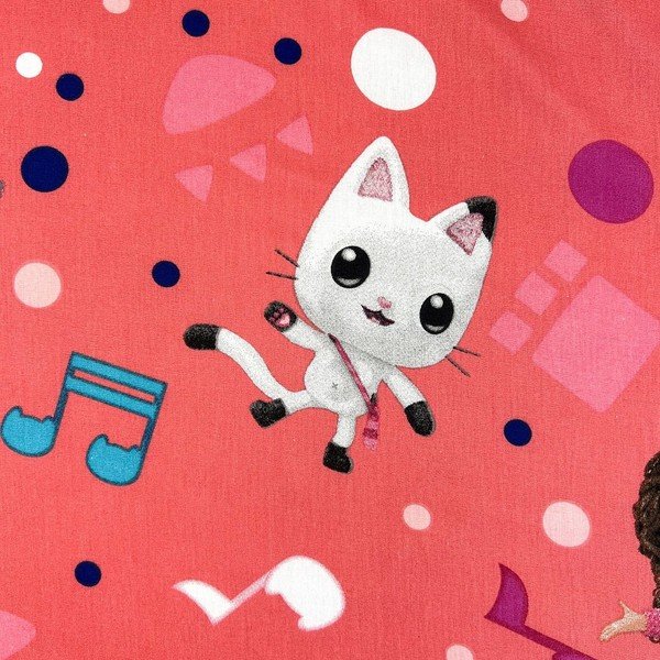 Cearceaf pentru copii din bumbac pentru pat de o persoană cu elastic 90x200 cm Gabby's Dollhouse – Jerry Fabrics-image-2