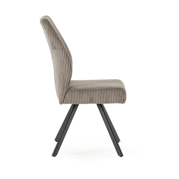 Scaune de dining gri-deschis 2 buc. din catifea reiată Anibal – Marckeric-image-3