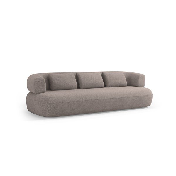Canapea maro deschis cu tapițerie din țesătură bouclé 226 cm Jenny – Micadoni 