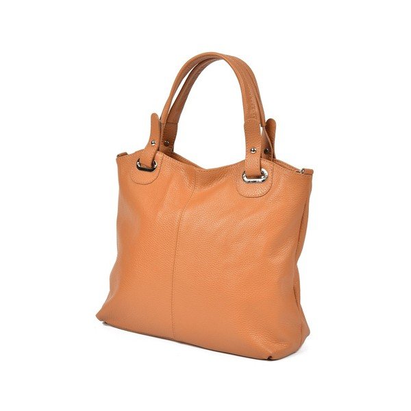 Geantă din piele Luisa Vannini Tote, maro coniac-image-3