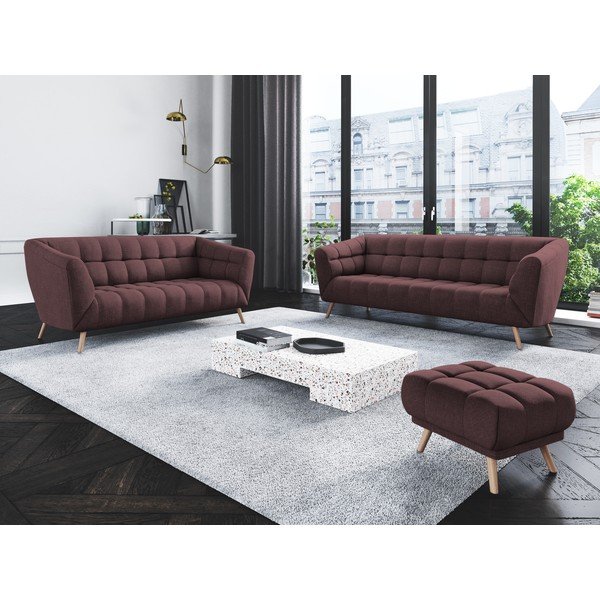 Canapea Interieurs 86 Étoile, 170 cm, roșu închis-image-1