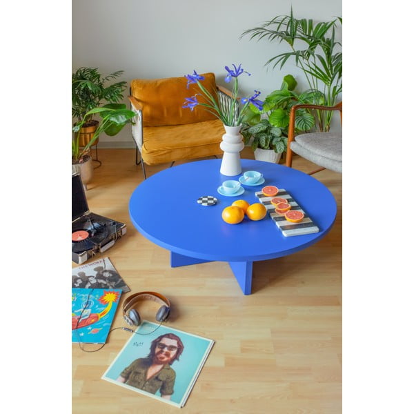 Măsuță de cafea albastră rotundă ø 100 cm Pausa – Really Nice Things-image-3