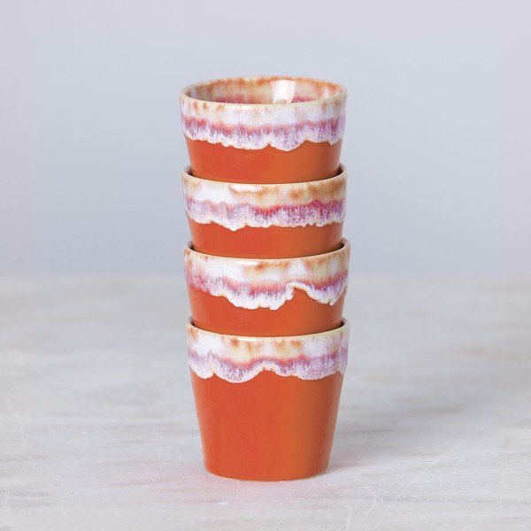 Ceașcă albă/portocalie pentru espresso din gresie 90 ml Grespresso – Costa Nova-image-1