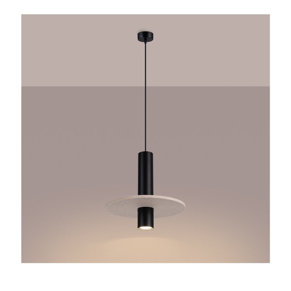 Lustră neagră/bej din metal ø 30 cm Olisa – Sollux-image-2