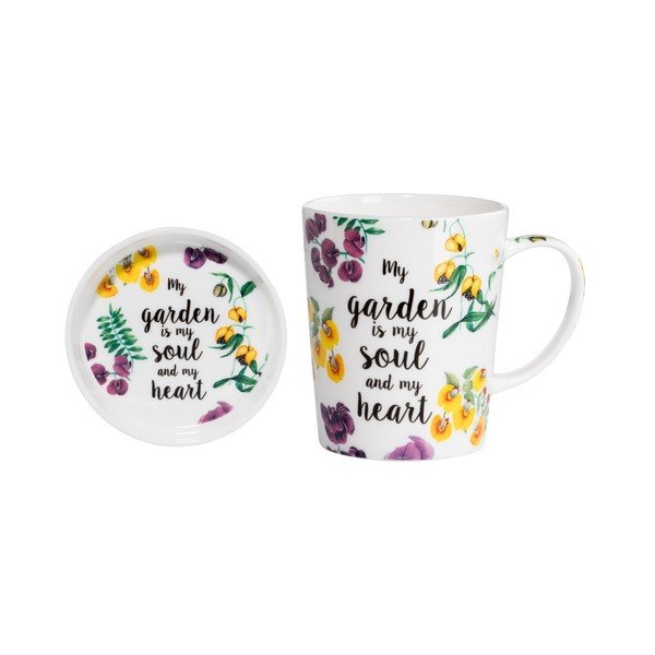 Set cană cu farfurioară din porțelan Maxwell & Williams Soul Heart, 400 ml