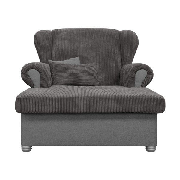 Șezlong taupe cu tapițerie din catifea reiată Lord – Ropez-image-2