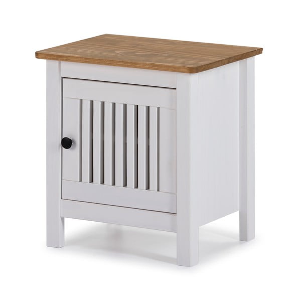 Noptieră din lemn Marckeric Bruna, alb-image-3