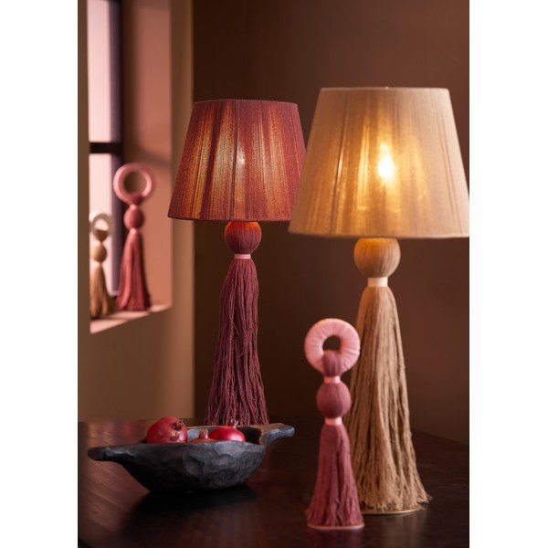 Veioză cărămizie cu abajur textil (înălțime 58 cm) Espino – Light & Living-image-1