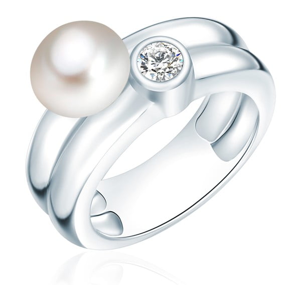 Inel cu perlă și zirconiu Nova Pearls Copenhagen Lynkeus, măr. 56