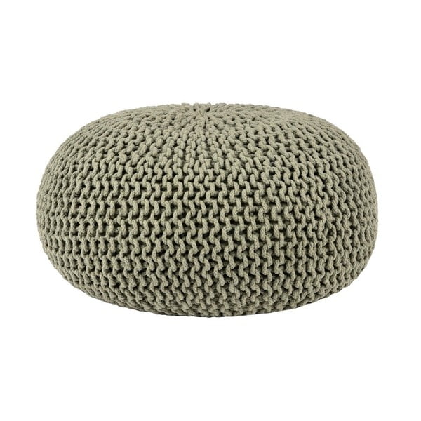 Puf tricotat LABEL51 Knitted, ⌀ 70 cm, verde olive