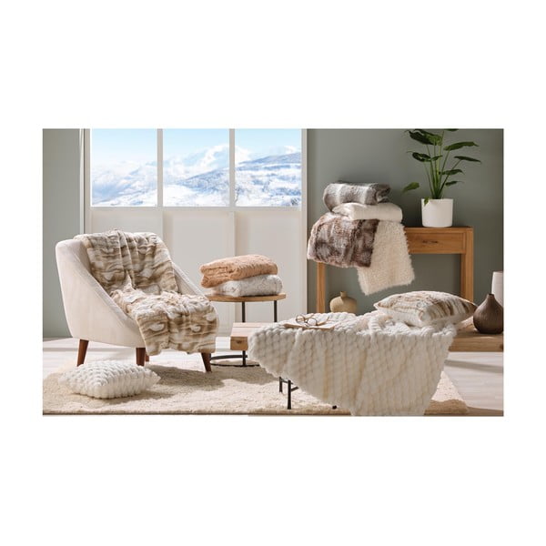 Pătură albă din blană artificială 125x150 cm Mouton – douceur d'intérieur-image-3