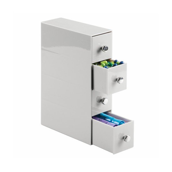Organizator cu 4 sertare InterDesign Cosmetic, alb-image-3
