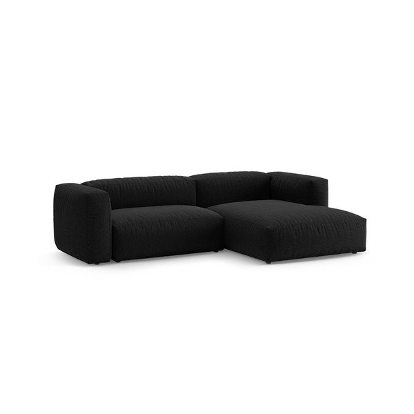 Colțar modular negru extensibil (cu colț pe partea dreaptă/cu șezlong) – Micadoni -image-3