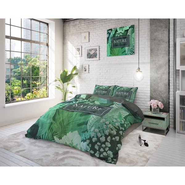 Lenjerie din bumbac pentru pat de o persoană Pure Cotton Organic Nature, 140 x 200/220 cm-image-3