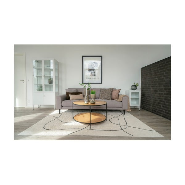 Măsuță de cafea în culoare naturală rotundă cu blat cu aspect de lemn de stejar ø 80 cm Vita – House Nordic-image-4