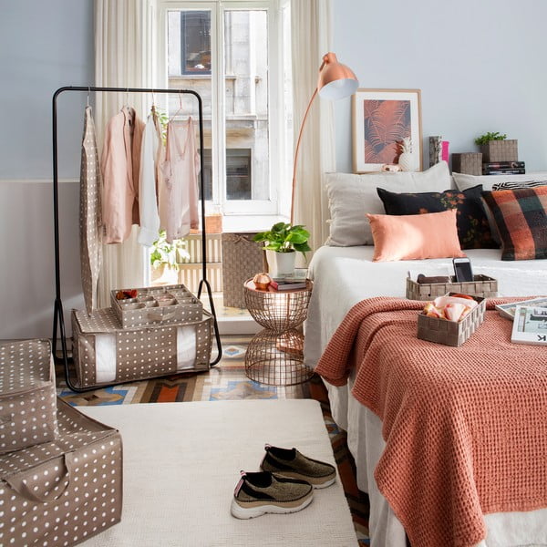 Husă de protecție pentru haine de agățat Compactor Dots, 137 cm, bej-image-3