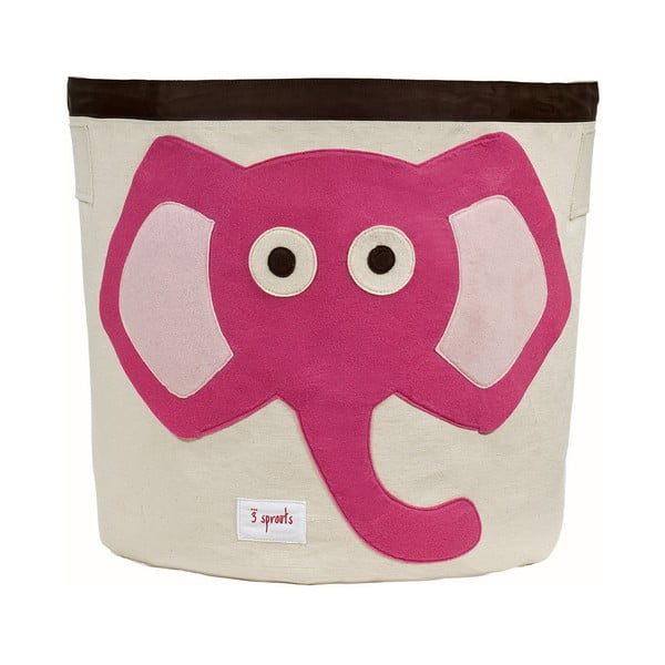 Coș pentru jucării Sprouts, decor elefant roz